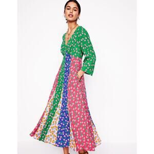 Boden Lisa Long Sleeve Tea Dress In Carnation Spring 10P
 NWT